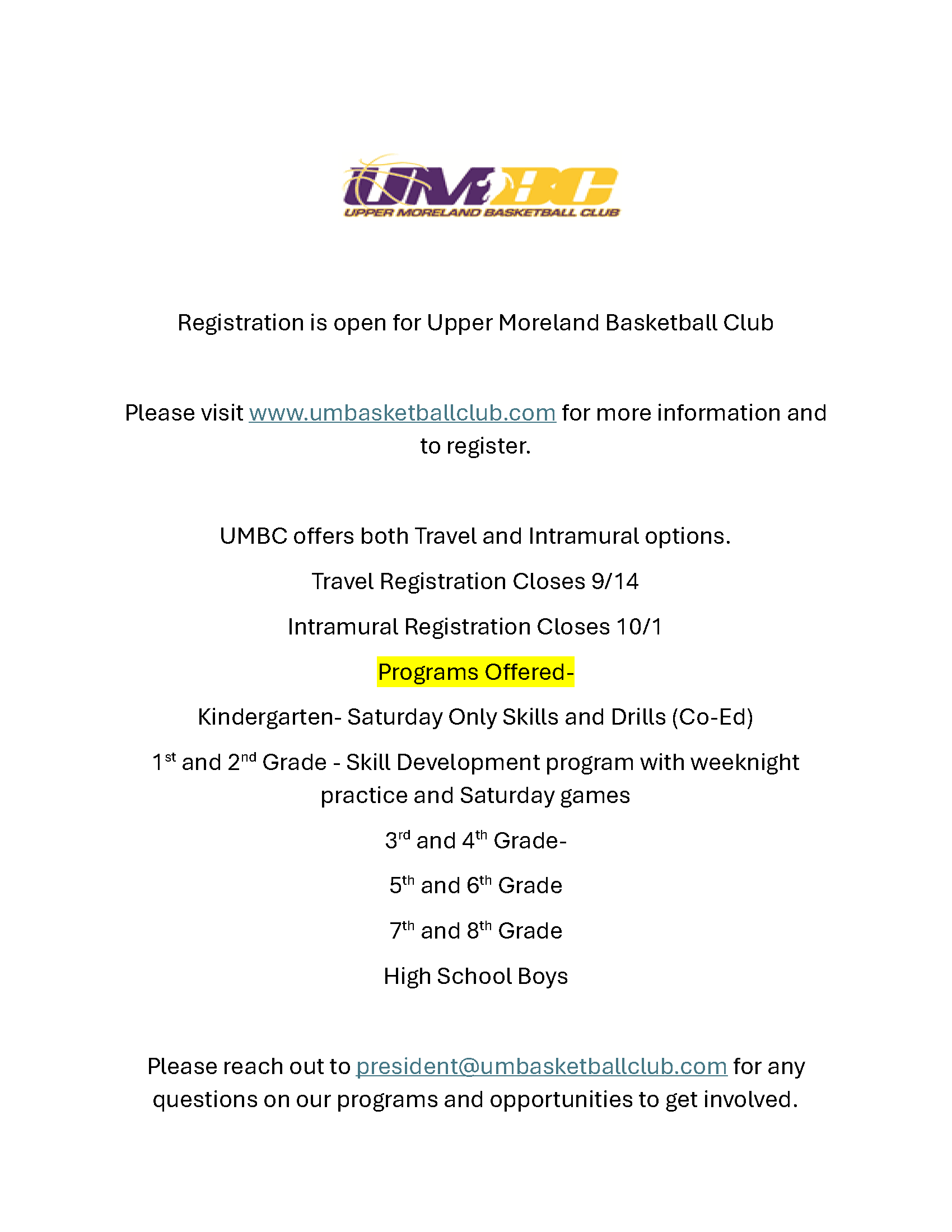 UMBC Registration Promotion Flyer