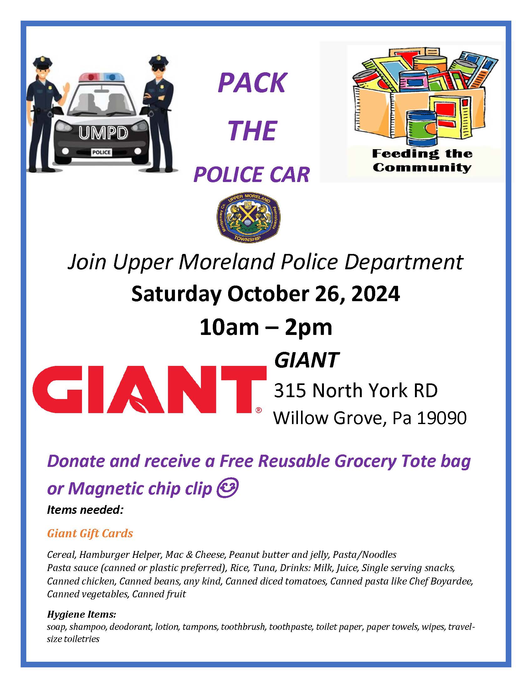 2024 FoodDrive Oct2024 Upper Moreland